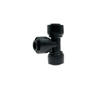 10 pezzi di tubo con diametro esterno da 1/4'' a T in plastica, 3 fori, connettore RO con ugello di nebulizzazione a pressione, raccordi rapidi a forma di T(10 pcs black)