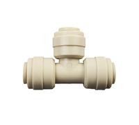 10 pezzi di tubo con diametro esterno da 1/4'' a T in plastica, 3 fori, connettore RO con ugello di nebulizzazione a pressione, raccordi rapidi a forma di T(10 pcs beige)