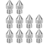 10 pezzi di ugelli MK8 in acciaio inossidabile da 0,2 mm, 0,4 mm, 0,5 mm, 0,6 mm con filettatura M6 for testina di stampa for estrusore for stampante 3D con filamento da 1,75 mm distintivo(0.2mm)