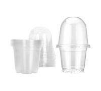 10 Pezzi di Vasi Trasparenti per con Coperchi Che Controllano L'umidità, Riutilizzabili E Dotati di Fori di Drenaggio per Piante Pa, Vasi Trasparenti