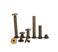 10 pezzi di viti di fissaggio in bronzo metallico, chiodi, borchie lunghe, rivetti, accessori for artigianato in pelle, lunghezza asta 4~95 mm(50mm)