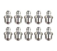 10 pezzi diritto idraulico grasso per m10 x 1 mm in acciaio inox 201, nipplo lubrificante per cuscinetti e macchine industriali, per resistenza alla ruggine per una facile manutenzione