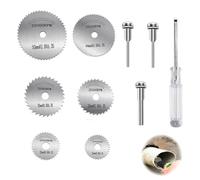 10 Pezzi Dischi da Taglio per Dremel, set mini lame HSS ad alta velocità, 6 misure per legno, plastica, alluminio, rame, metalli morbidi, accessori per bricolage e precisione