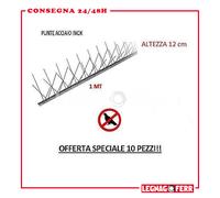 10 Pezzi Dissuasore Piccioni Parapiccioni 1mt 80 Punte in acciaio Inox