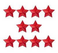 10 Pezzi Distintivo Stella Rossa a Cinque Punte, Stile Vintage | Tre Dimensioni, Costruzione Solida, per Collezionismo e Fotografia, Aspetto Tridimensionale, Retro