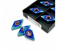10 pezzi DNMG 150608 DNMG 150604 KT7030 inserti indicizzabili in metallo duro for utensili da tornio, inserti di ricambio for utensili da taglio CNC HRC55 Nano Blue(DNMG 150604 KT7030)