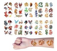 10 Pezzi Drago Tatuaggi Temporanei per Bambini, Animale Tatuaggi