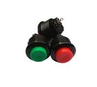 10 pezzi DS-510 DS-511 AC250V 1A SPST 16mm Diametro di montaggio Rosso Verde Tappo rotondo Interruttore a pulsante autobloccante/auto-reset 2 pin(50R,Self-locking)