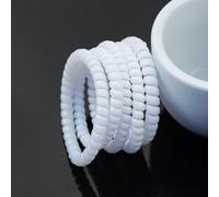 10 pezzi Elastici per capelli a spirale Cavo telefonico per donne Anello per capelli Fasce elastiche per la testa Elastici per capelli Scrunchies Copricapo Accessori per capelli-5 pezzi bianchi