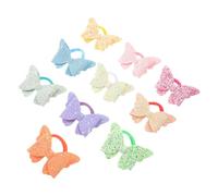 10 Pezzi Elastici per Chioma Bambina Farfalla Paillettes, Nylon | Uso Versatile, Design Scintillante e Raffinato, per Bambine Piccole, Stile Tenero e Grazioso