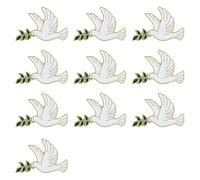 10 pezzi elegante spilla con uccello della pace e dettagli ramati in lega di metallo per eventi formali. Chiusura sicura con ago sul petto. Chiusura leggera e sicura