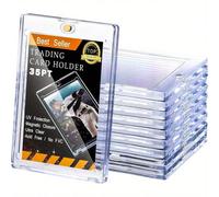 10 pezzi Espositore magnetico in acrilico trasparente per collezionabili - Custodia protettiva ultra-resistente da 35 pt per carte da baseball, football, carte sportive - Colore dorato, resistente ai 