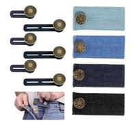 10 Pezzi Estensori per Pantaloni,4 Allarga Pantaloni in Denim Bottoni,6 Bottone Allarga Pantaloni in Silicone,Prolunghe per Allunga Pantaloni Jeans a Bottone,Estensioni per Girovita Dei Pantaloni