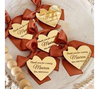 10 pezzi Etichette a forma di cuore personalizzate con incisione laser Mr & Mrs Cognome / Nomi di coppia, colore specchio oro / argento / oro rosa, con foro, decorazioni per matrimonio, confetti, etic