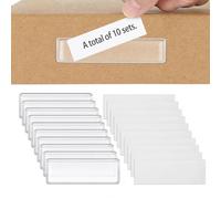 10 Pezzi Etichette Adesive per Mensole, Porta Etichette Adesive, 11x 3 cm Etichette In Plastica Trasparente, per Cassetta Postale per Scaffali,Cartelle