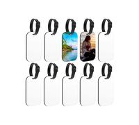 10 pezzi Etichette per bagagli vuote per sublimazione, bianche, per borse da viaggio, con str