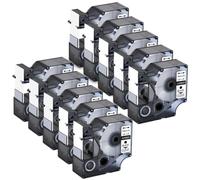 10 pezzi Etichette universali nere trasparenti compatibili con nastro D1 45800 19mm Standard Etichette Nastro Funzionano con stampanti LabelManager 300 350D