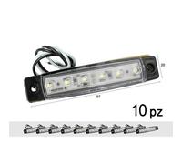 10 Pezzi Fanali Laterali LED 12V 24V Bianco Freddo Luce Cortesia Targa Camper