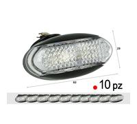 10 Pezzi Fanali Laterali LED 12V 24V Rosso Luce Ingombro Cortesia Targa Camper