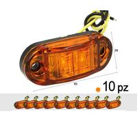 A2ZWORLD 10 Pezzi Fanali Laterali LED 24V 12V Arancione per Luci Ingombro Cortesia Targa Cupola Cappa Camion Rimorchio Caravan Furgone