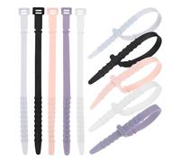 10 Pezzi Fascette in Silicone Riutilizzabili da 180mm, Nere | Organizzatore Regolabile, per Cavi, Auricolari e Adattatori, Uso Interno ed Esterno, Confezione