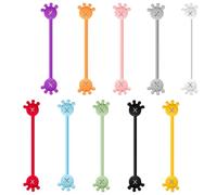 10 pezzi fascette magnetiche fermacavi magnetici in silicone flessibile organizer per cavi riutilizzabile 4.7 fermacavo portatile colorato per cravatte per ufficio, scuola, casa, Magn