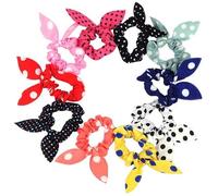 10 pezzi Fashion Bunny Ears Shape Fasce per capelli Cravatta per capelli Elastico a pois Coda di cavallo Cravatte elastiche per capelli Hair Styling Fascia per capelli Scrunchies per le donne Casuale