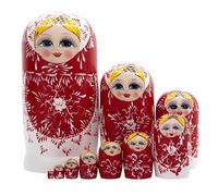 10 pezzi fatti a mano russo bambola nidificazione russa legno matrioshka set arte folk artigianato Babshka tema da collezione bambola nidificazione gioco