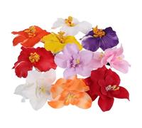 10 Pezzi Fermagli Chioma Boho Floreali Orkidea Ibisco Spiaggia | Poliestere Leggero Denti Antiscivolo, Doppio Fiore, Tenuta Resistente al Vento, per Ragazze