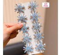 10 pezzi Fermagli per capelli a forma di fiocco di neve blu per ragazze, Regali per ragazze, Accessori per capelli alla moda per ragazze, Forme di fiocchi di neve tridimensionali, Cose che le ragazze 