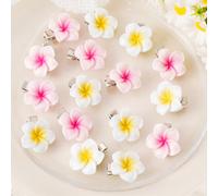 10 pezzi Fermagli per capelli con fiori bianchi e rosa a margherita per ragazze, fermagli carini per ciuffi laterali e capelli ribelli, stile dolce e adorabile da spiaggia, accessori versatili per cap