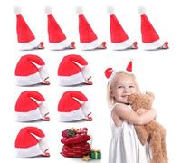 10 Pezzi Fermagli per Capelli di Natale,Accessori Capelli Bambina,mini cappelli di Babbo Natale con mollette fermacapelli
