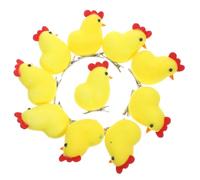 10 Pezzi Fermagli per Chioma Pulcino Pasquale Giallo, Piccoli 6,5x4,5x3cm | Lega di Ferro e Schiuma, Stile Cartoon, per Frangia e Fasce, Feste e Costumi