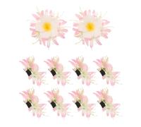 10 Pezzi Fermaglio Chioma Donna Fiori Artificiali Rosa, Stile Boho | Design Realistico, Plastica e Metallo, Presa Sicura Antiscivolo, Leggero e Comodo per Feste e Spiaggia