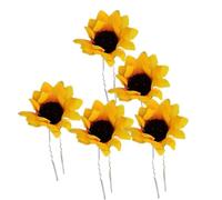 10 Pezzi Fermaglio Chioma Donna Girasole Giallo in Plastica | Stile Boho, Decorazione Margherita, Leggero, per Festival Musicali, Feste in Riva al Mare, Ragazze