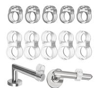 10 pezzi Fermaporte per maniglie in PVC, fermaporta maniglia ferma finestra, porte interne ferma anello silicone ferma porta gommini paracolpi Protezione per porte da interno (Trasparente)