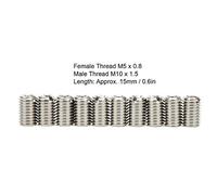 10 Pezzi Filettatura Maschio X Femmina M5 X M10 Dado di Riparazione con Intaglio Inserto Dado Kit di Strumenti di Riparazione in Acciaio Inossidabile, Dado di Riparazione con