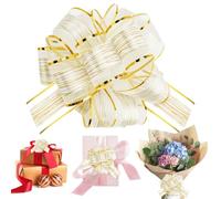 10 Pezzi Fiocchi Auto Matrimonio,18cm Fiocco Regalo Grande,Bianco e Oro Fiocchi per Pacchi Regalo,Plastica Materiale,Natale Coccarde Autotiranti Fiocco per Matrimoni,Compleanni,Auto Natale e Feste