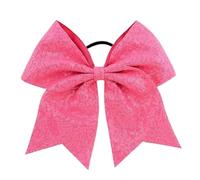 10 pezzi fiocchi for capelli con paillettes glitterate for bambini, grandi scintillanti da cheerleader, elastici for bambina Per Cheerleaders(Pink)