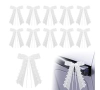 10 Pezzi Fiocchi per Feste Coccarde Fiocchi per Natale, coccarde matrimonio auto, fiocchi bianchi matrimonio, Matrimoni, Feste, San Valentino Decorazione e Compleanno, fiocco nascita bimba