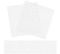 10 Pezzi Foglio a Rete in Plastica Bianco per Uncinetto, Base Borsa Stabile | Rete Quadrata Liscia, Fori Ordinati e Bordi Sicuri, per Laboratori Creativi e Progetti Fai da Te