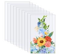 10 Pezzi Foglio Acrilico Trasparente, 15 x 10cm, Lastre Plexiglass 1mm, Pannello Metacrilato per Decorazioni, Cornice per Pittura