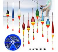 10 Pezzi Galleggianti da Pesca Galleggiante Pesca con Piombi da Pesca Bobbers da Pesca con 205 Pezzi di Piombo Galleggiante Pesca Attrezzatura Pesca Galleggiante Trota，Adatto per Pesci grossi e trote