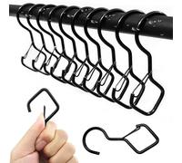 10 Pezzi Ganci a S in Metallo - Sicurezza Anticaduta Multifunzione per Appendere Tazze, Pentole e Ciotole - Adatto per Cucina, Giardino, Camera, Letto, Bagno (Neri)