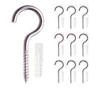 10 Pezzi Ganci a Soffitto, Vite Occhielli Gancio a Vite Inox, Gancio a Vite in Acciaio Inox da Soffitto, Con 10 pzs Tubo di Espansione, Per Usi Interni Ed Esterni, Pianta, Decorazioni Natalizie