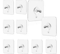 10 Pezzi Ganci Adesivi, Appendi Quadri Senza Chiodi, Ganci Autoadesivi per Quadri, Trasparenti Appendi Quadri Senza Chiodi, No Foratura, Ganci Adesivi per Quadri, per Appendere Foto, Dipinti, Cappelli