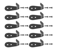 10 Pezzi Ganci Appendiabiti Neri in Acciaio Inox, Classici da Muro | Design a Doppio Foro, Leggeri e Robusti, Effetto Decorativo, Set da Dieci Pezzi Viti Nere Incluse