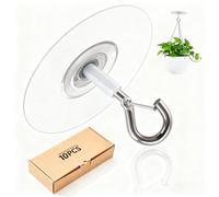 10 Pezzi Ganci da Soffitto Autoadesivi Heavy Duty per Piante, Mangiapappagalli, Lanterne, Campanelli a Vento, Vasi e Decorazioni da Esterno, Ganci Adesivi Resistenti per Uso Interno ed Esterno (10)