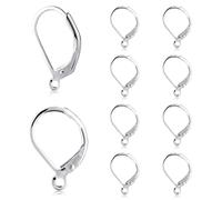 10 Pezzi Ganci per Orecchini a Monachella in Argento Sterling 925, Ganci per Orecchini a Monachella Ipoallergenici con Chiusura a Monachella per la Creazione di Gioielli (Argento)