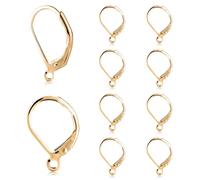 10 Pezzi Ganci per Orecchini a Monachella in Argento Sterling 925, Ganci per Orecchini a Monachella Ipoallergenici con Chiusura a Monachella per la Creazione di Gioielli (Oro)